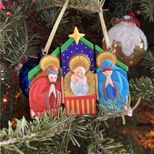 Baby Jesus Carlton Cards “O Come Let Us Adore Him” Christmas Ornament Religious